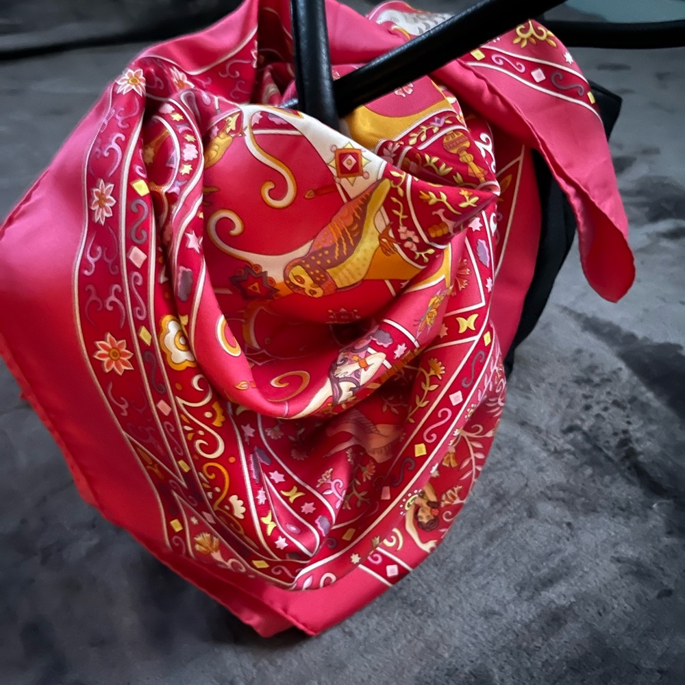Hermes Silk Scarf - Fushia "Peuple du Vent"